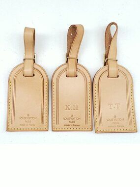 Authentic Louis Vuitton Tan Luggage / Name Tags With Initial T.T LC15-121025